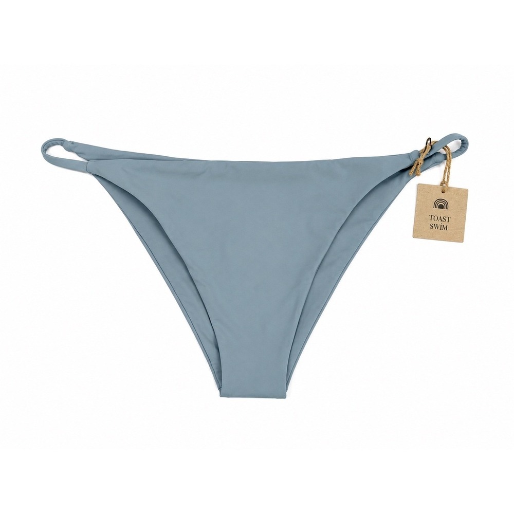 Toast Swim Womens XL Blue Recycled Nylon High Cut Bikini Bottoms NWT Free People